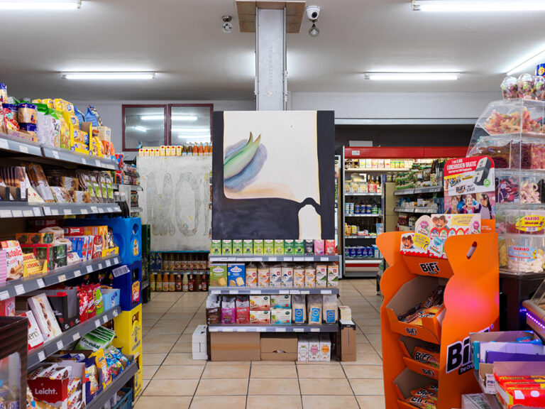 Eine Kunstinstallation in einem Supermarkt